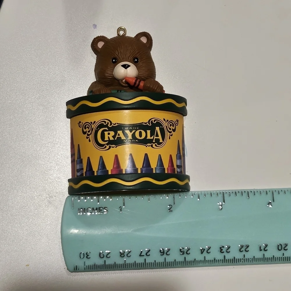 Vintage Rare 1990's Binney & Smith Crayola Bear & Drum Tree Ornament